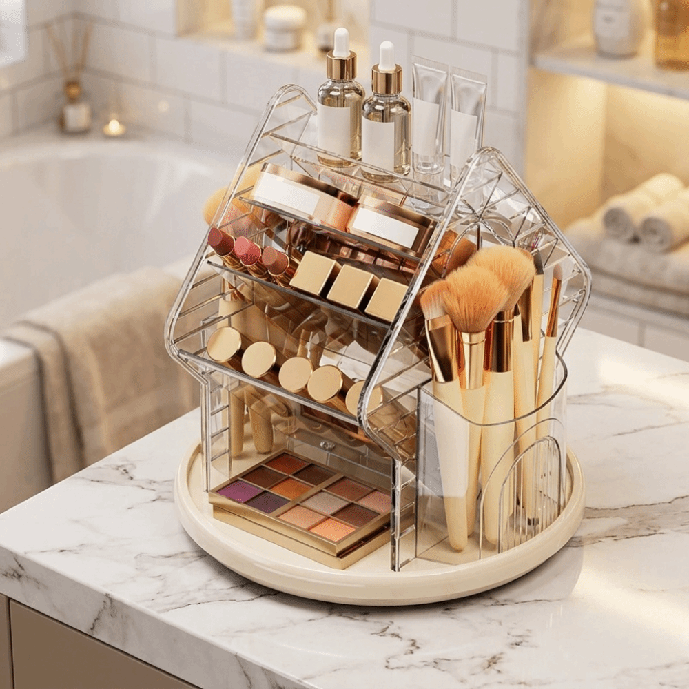 Rotating Desktop Cosmetic Orga - Luxury Skincare Organizer review and price