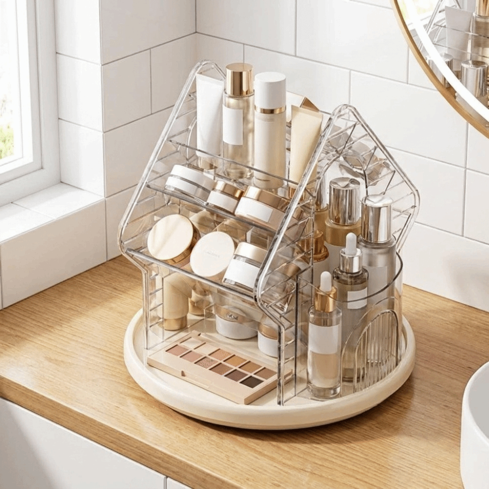 Rotating Desktop Cosmetic Orga - Luxury Skincare Organizer review and price